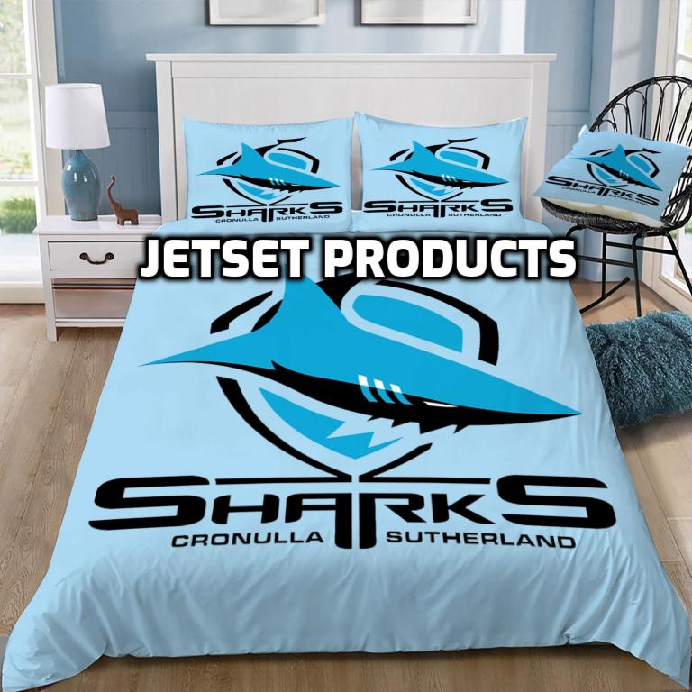 Cronulla Sharks Logo Doona / Duvet Cover and 2 Pillow Slips