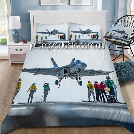 USN FA-18 Hornet Carrier Landing Doona / Duvet Cover and 2 Pillow Slips