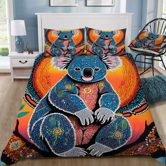 Aboriginal Painting of a Koala Doona / Duvet Cover and 2 Pillow Slips
