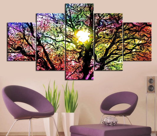 Abstract Sunset in the Tree