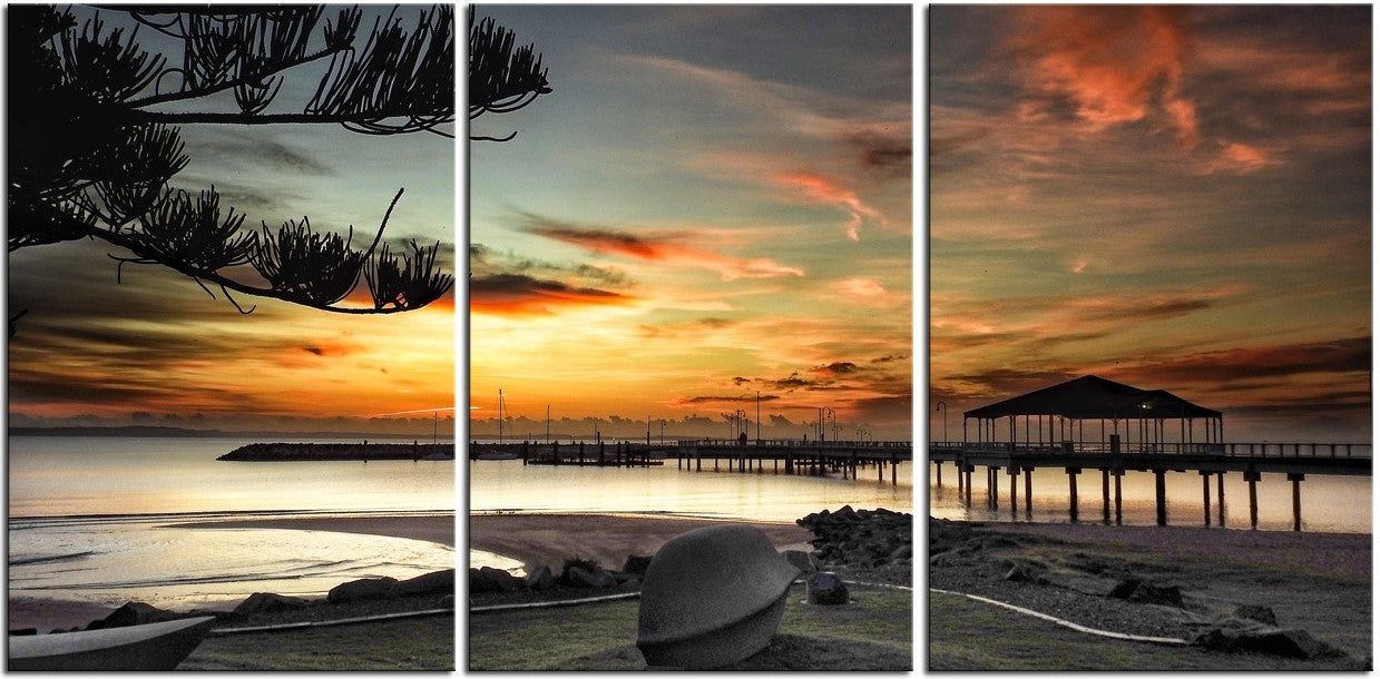 Redcliffe Jetty at Sunrise Wideview 1PCH009