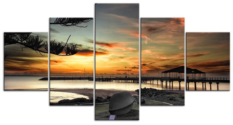 Redcliffe Jetty at Sunrise Wideview 1PCH009