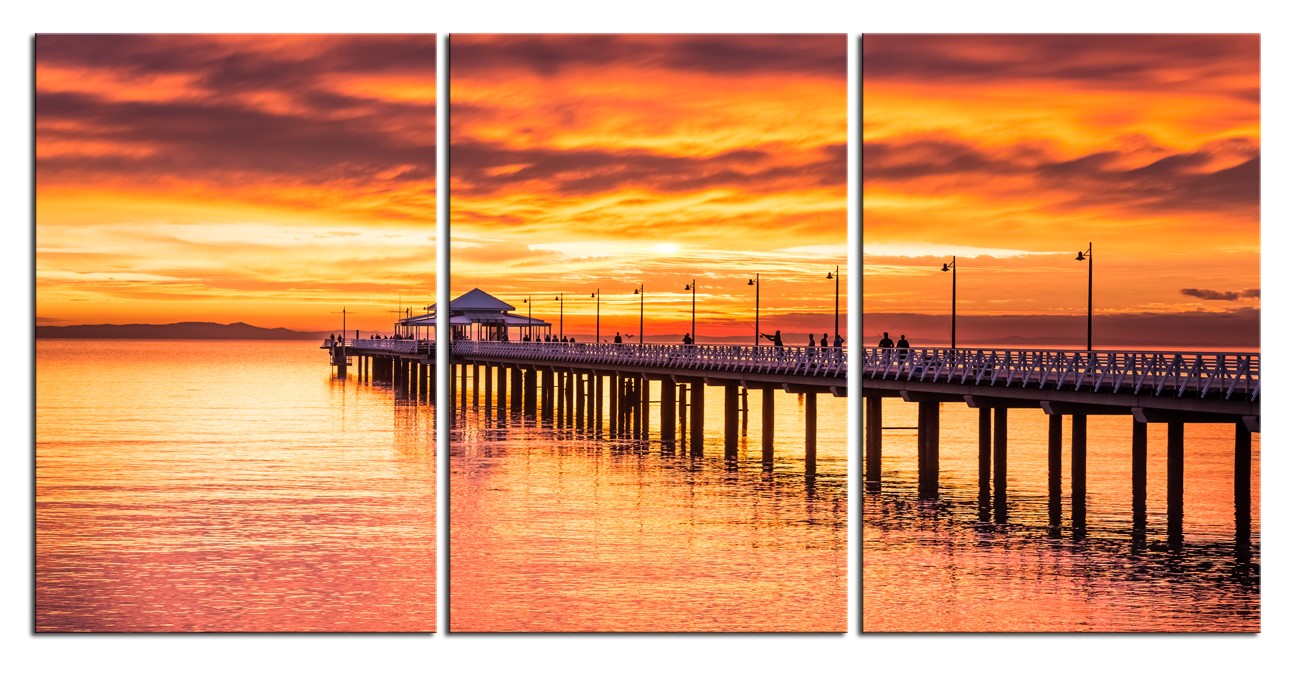 Sunrise at Shornecliffe Pier Wide View Qld 1PGR009