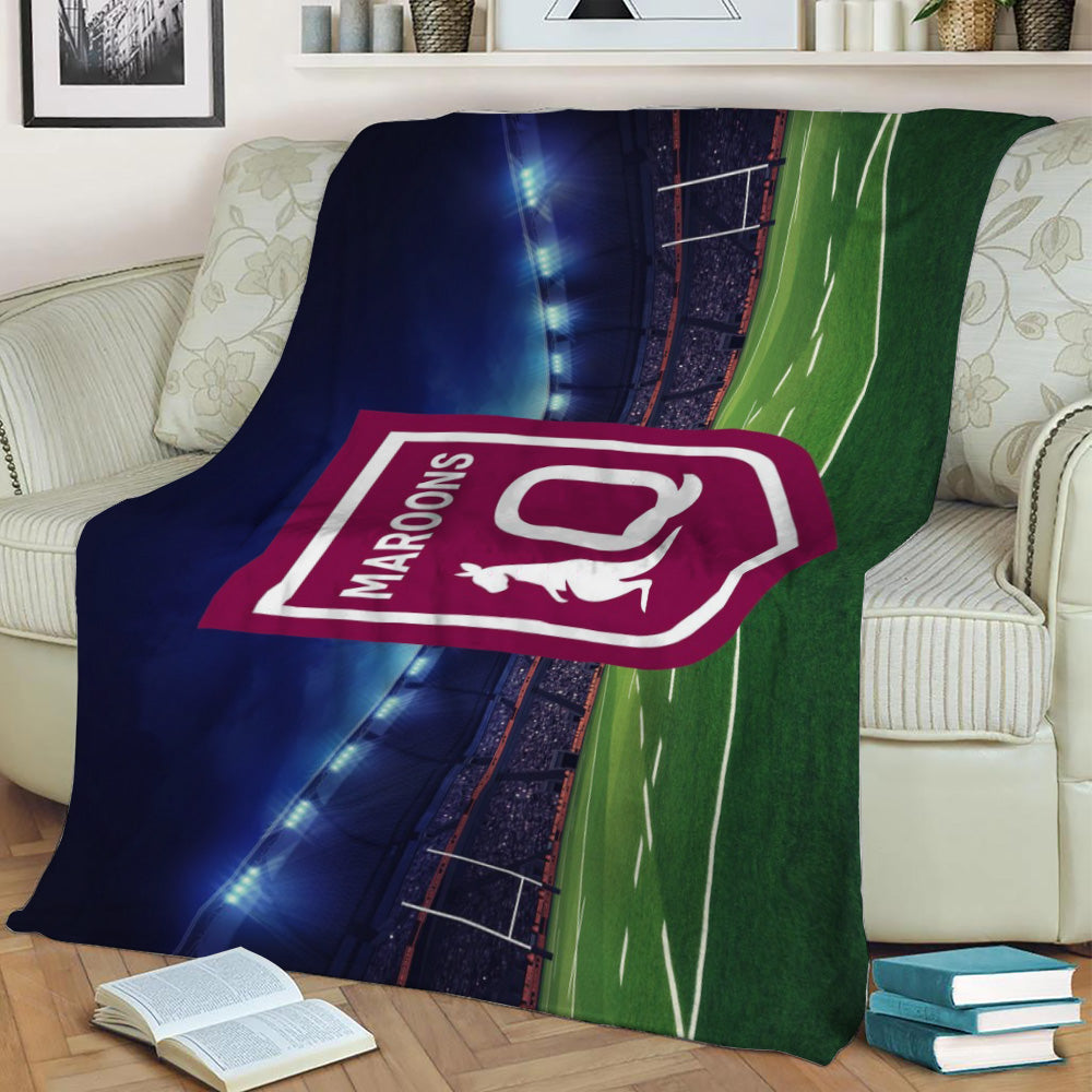 Qld Maroons Fleece Throw Blanket