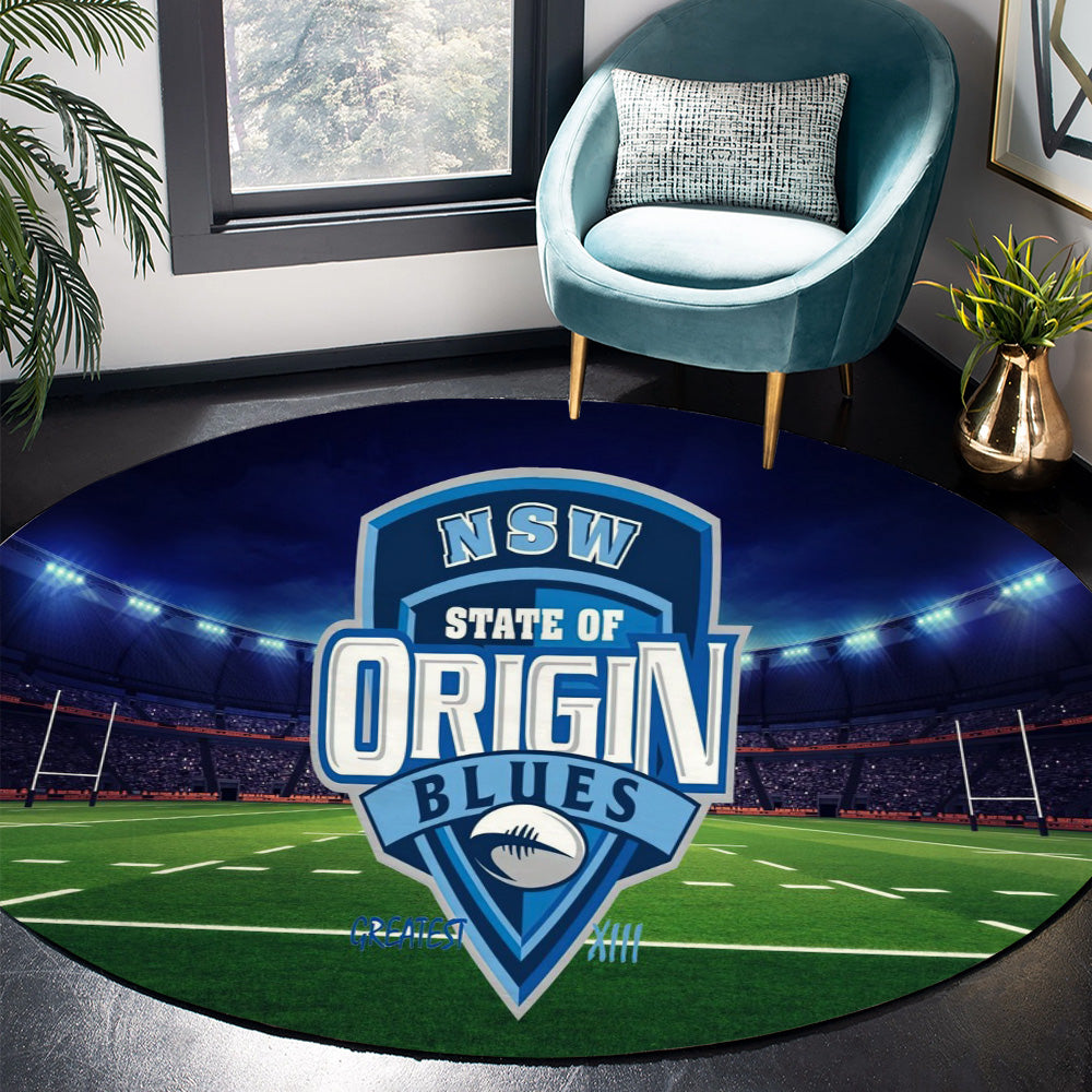 Nsw State of Origin Round Rug