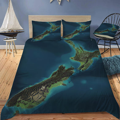 New Zealand Map Doona / Duvet Cover and 2 Pillow Slips