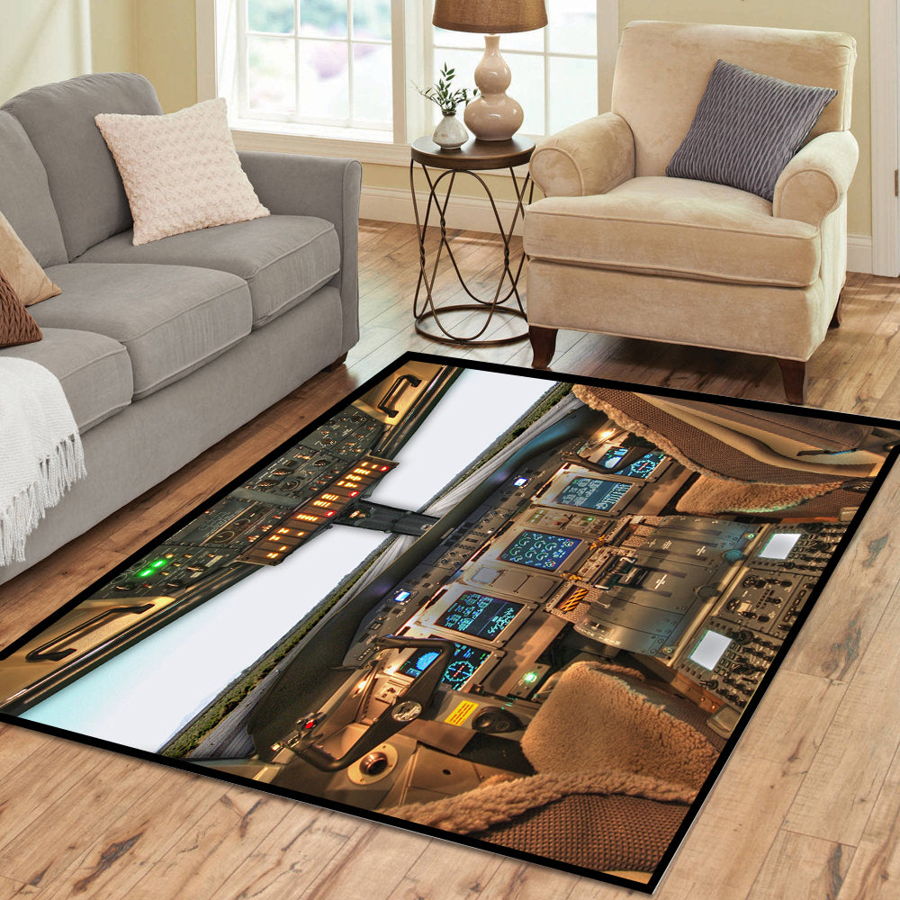 Airplane Cockpit Rectangle Rug