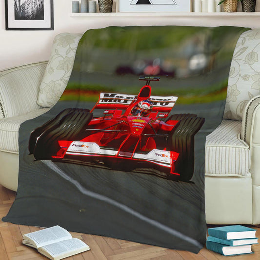 Ferrari F1 Car Fleece Throw Blanket
