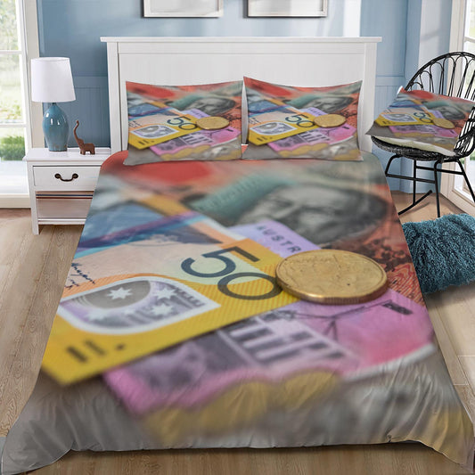 Australian Dollars and Coins Doona / Duvet Cover and 2 Pillow Slips