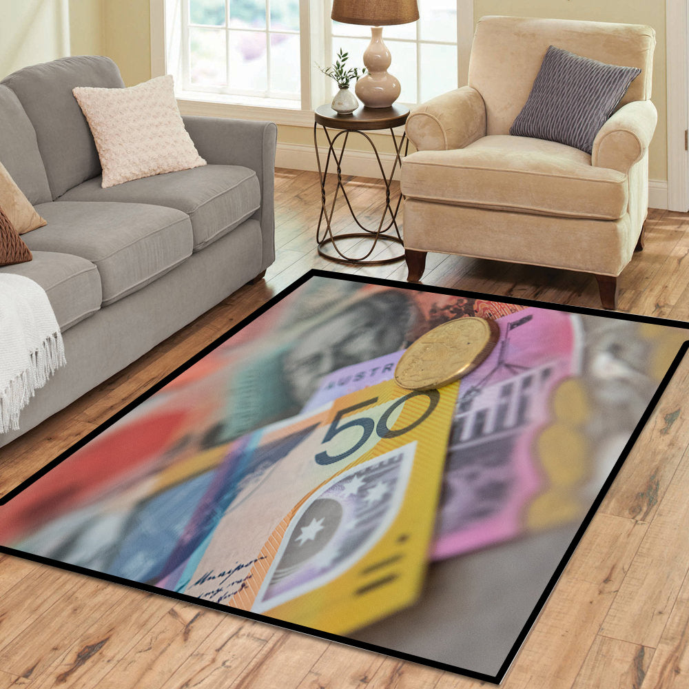 Australian Money Dollars Currency Rectangle Rug