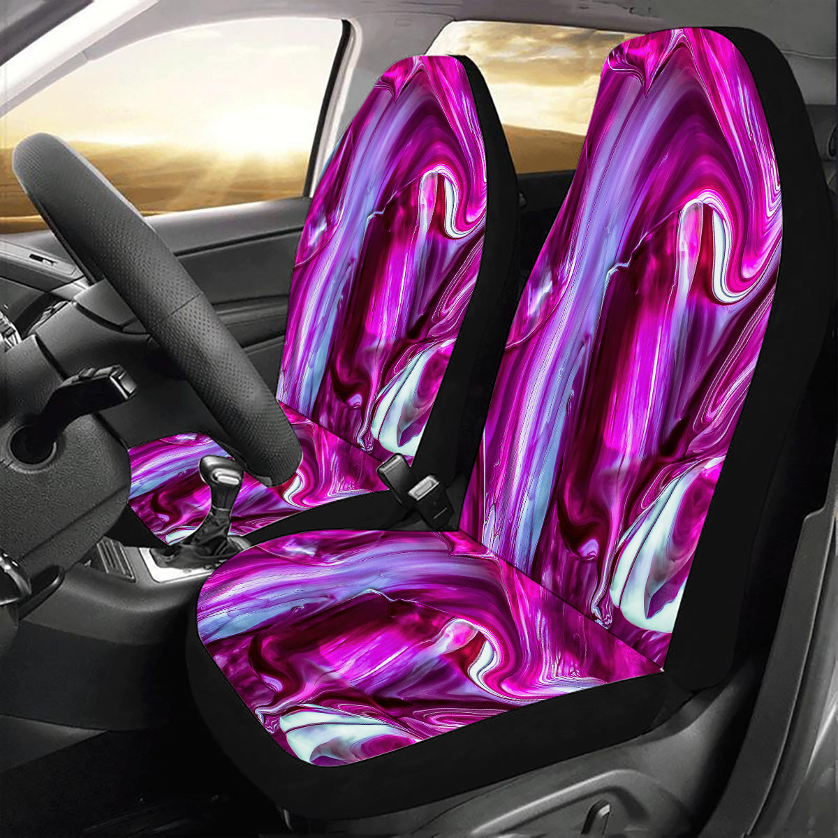 Abstract Purple Car Seat Covers