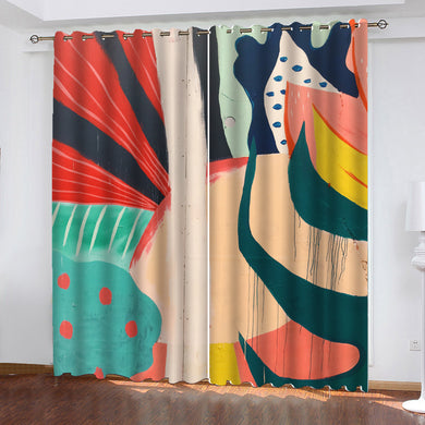 Abstract Art Window Curtains