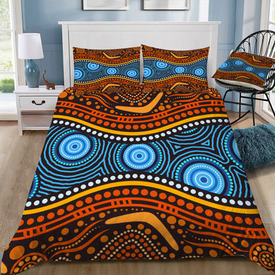 Aboriginal River Painting Doona / Duvet Cover and 2 Pillow Slips