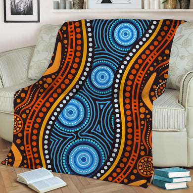 Aboriginal Art Fleece Throw Blanket