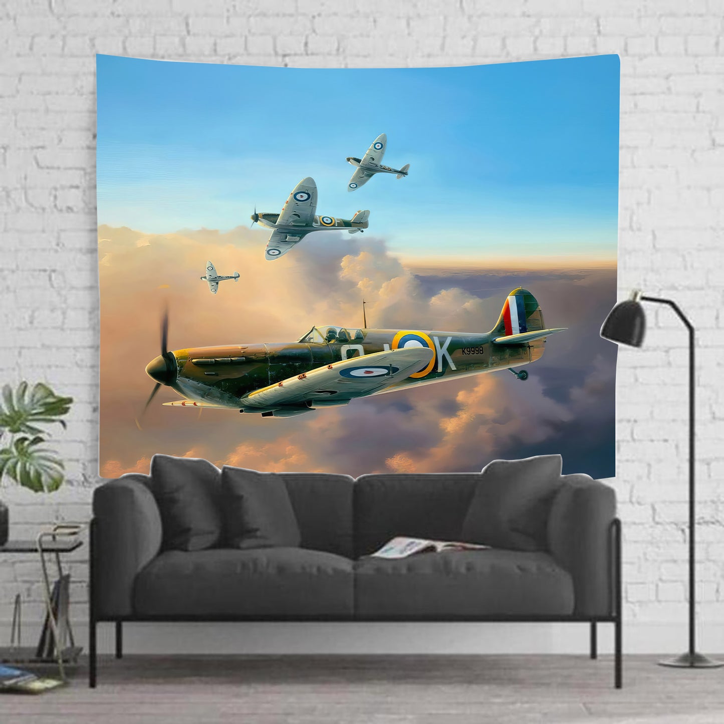 RAF Supermarine Spitfires Breaking Formation Tapestry