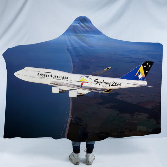 Ansett Australia 747-400 Sydney 2000 Olympics Livery Hooded Blanket