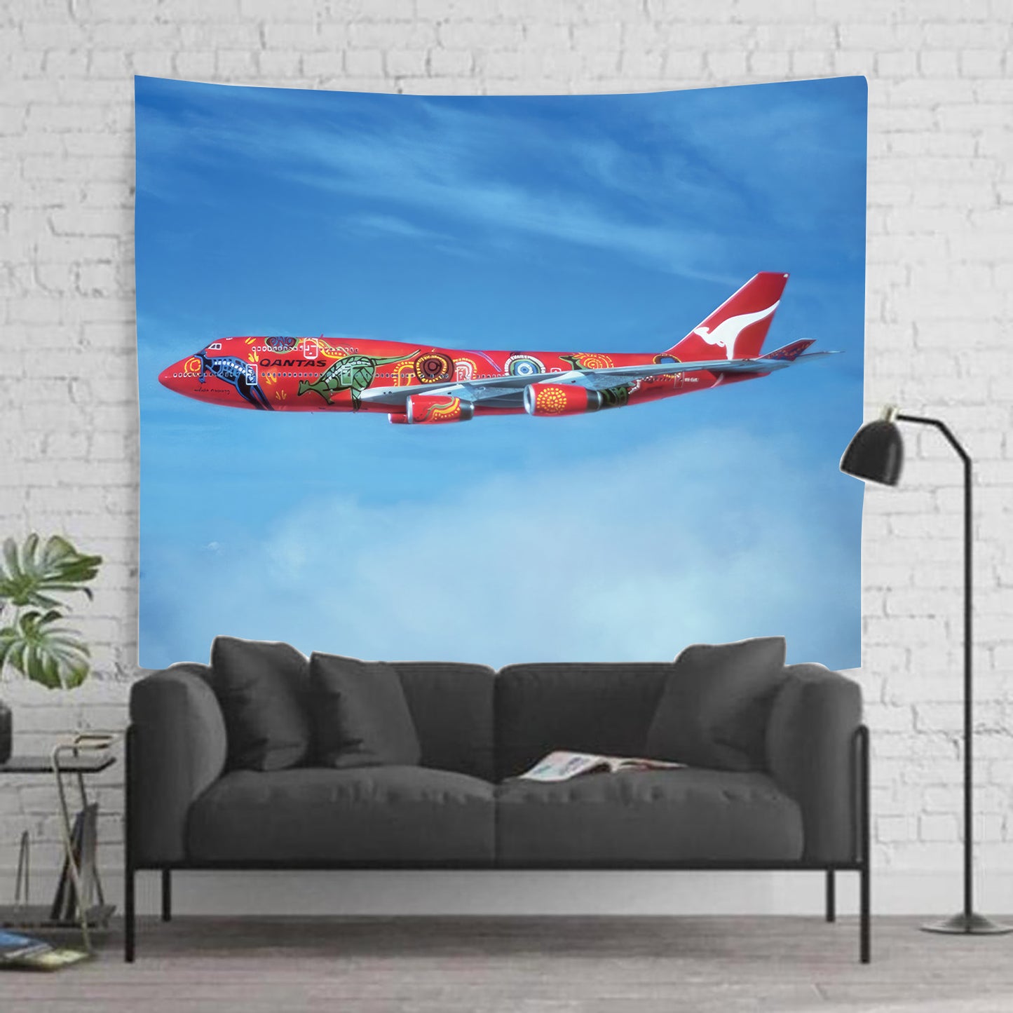 Qantas 747-400 Wunala Dreaming in Flight Tapestry
