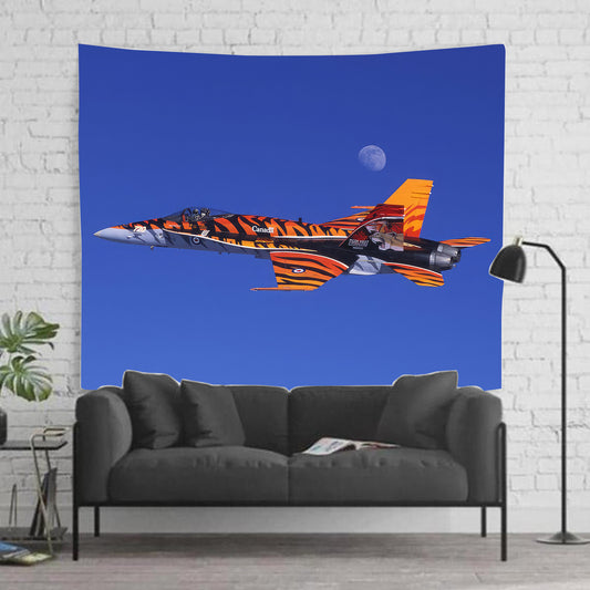 Canadian FA-18 In Flight Tapestry