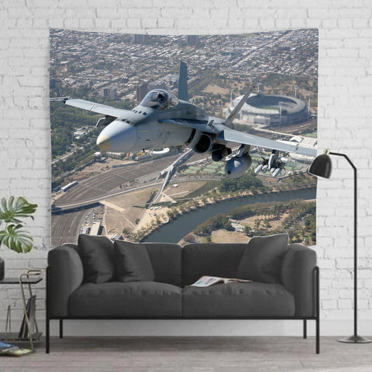 Raaf FA-18 Head On Tapestry