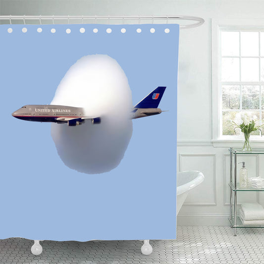 United Airlines 747 Breaking the Sound Barrier Shower Curtain