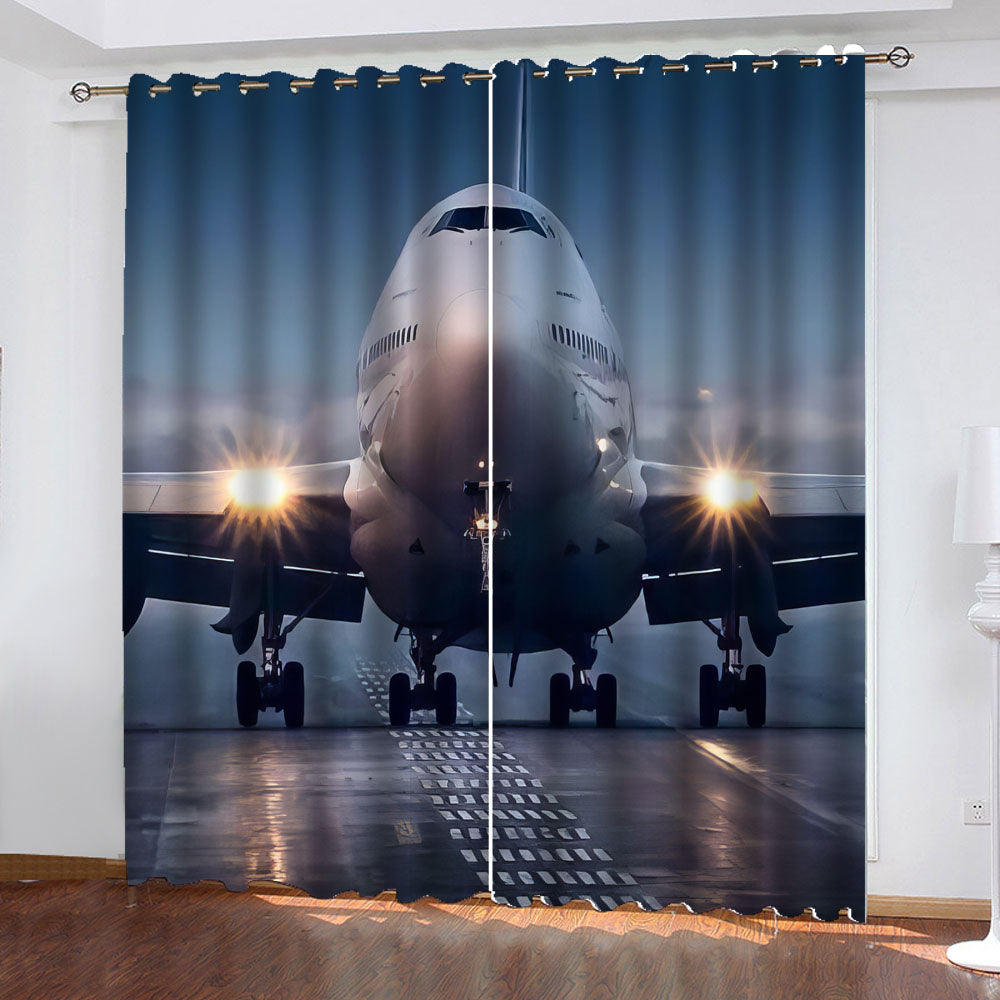 747 Plane Taking Off Window Curtains