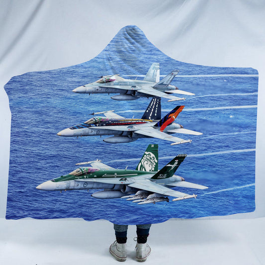 RAAF FA-18`s in Flight Hooded Blanket