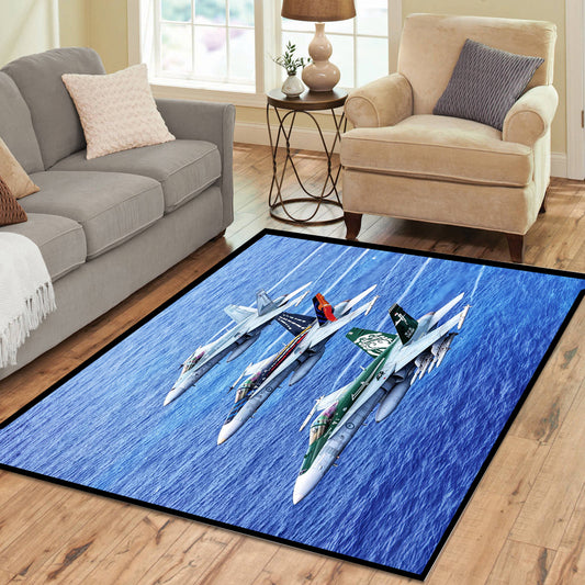 RAAF FA-18`s In Flight Rectangle Rug