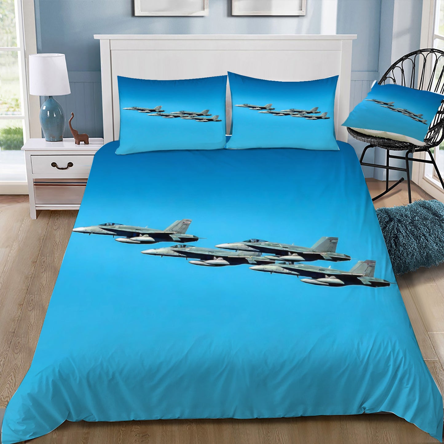 RAAF FA-18 Hornets in Flight 3, Doona / Duvet Cover and 2 Pillow Slips