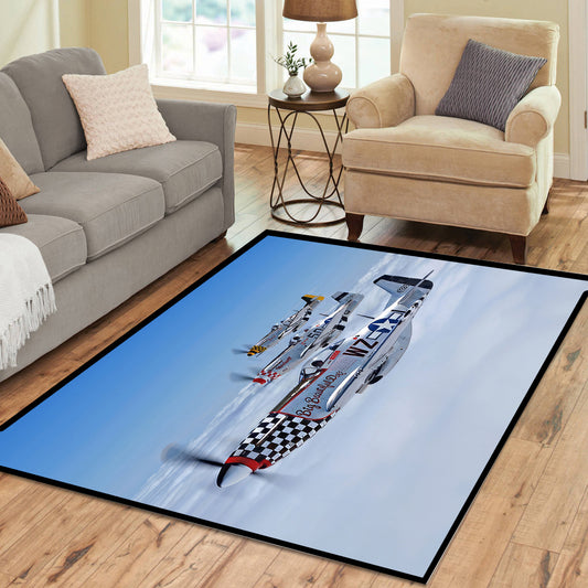 3 x P51 Mustangs Rectangle Rug