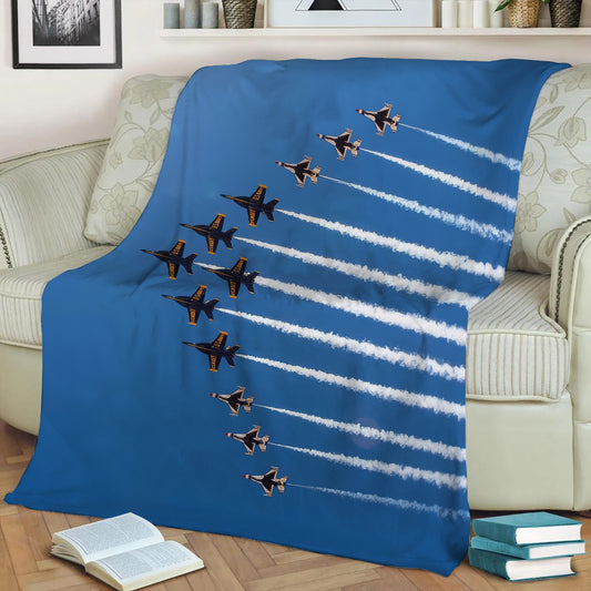 Thunderbirds & Blue Angels Display Fleece Throw Blanket