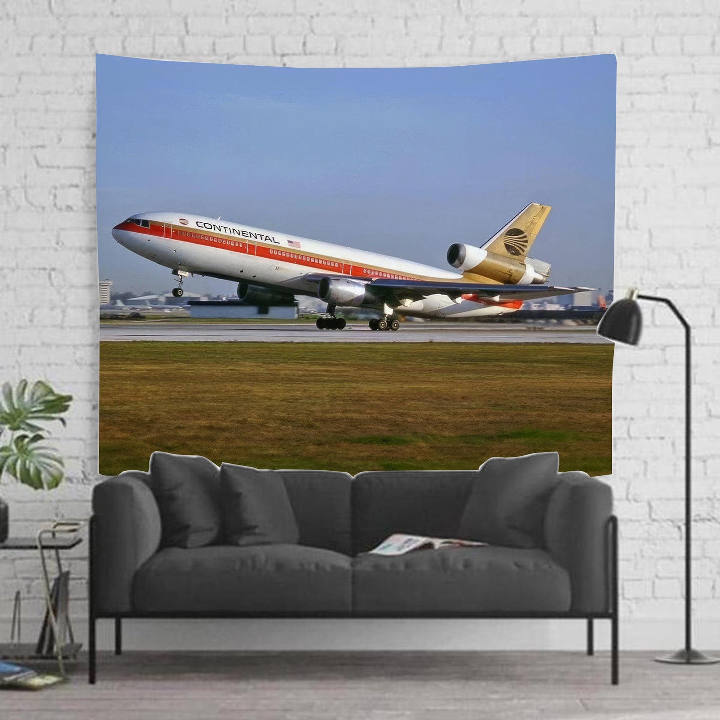 Continental Airlines DC-10 Taking Off Tapestry