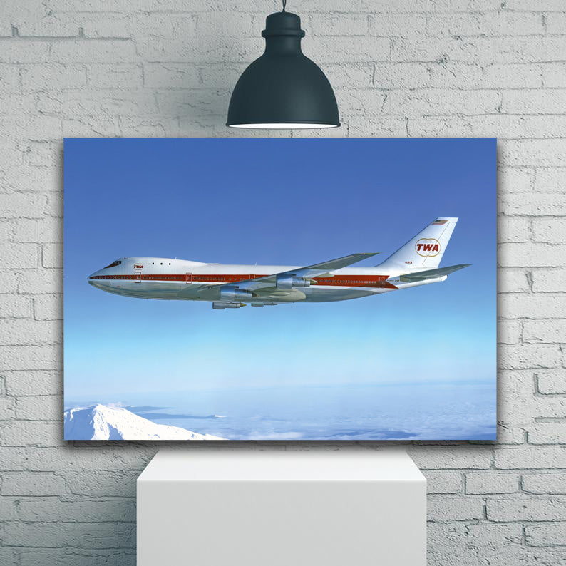 TWA Trans World Airlines 747-100 in Flight 1JP576