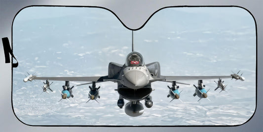 F-16 Head on in Flight  Sunshade For Cars & Trucks