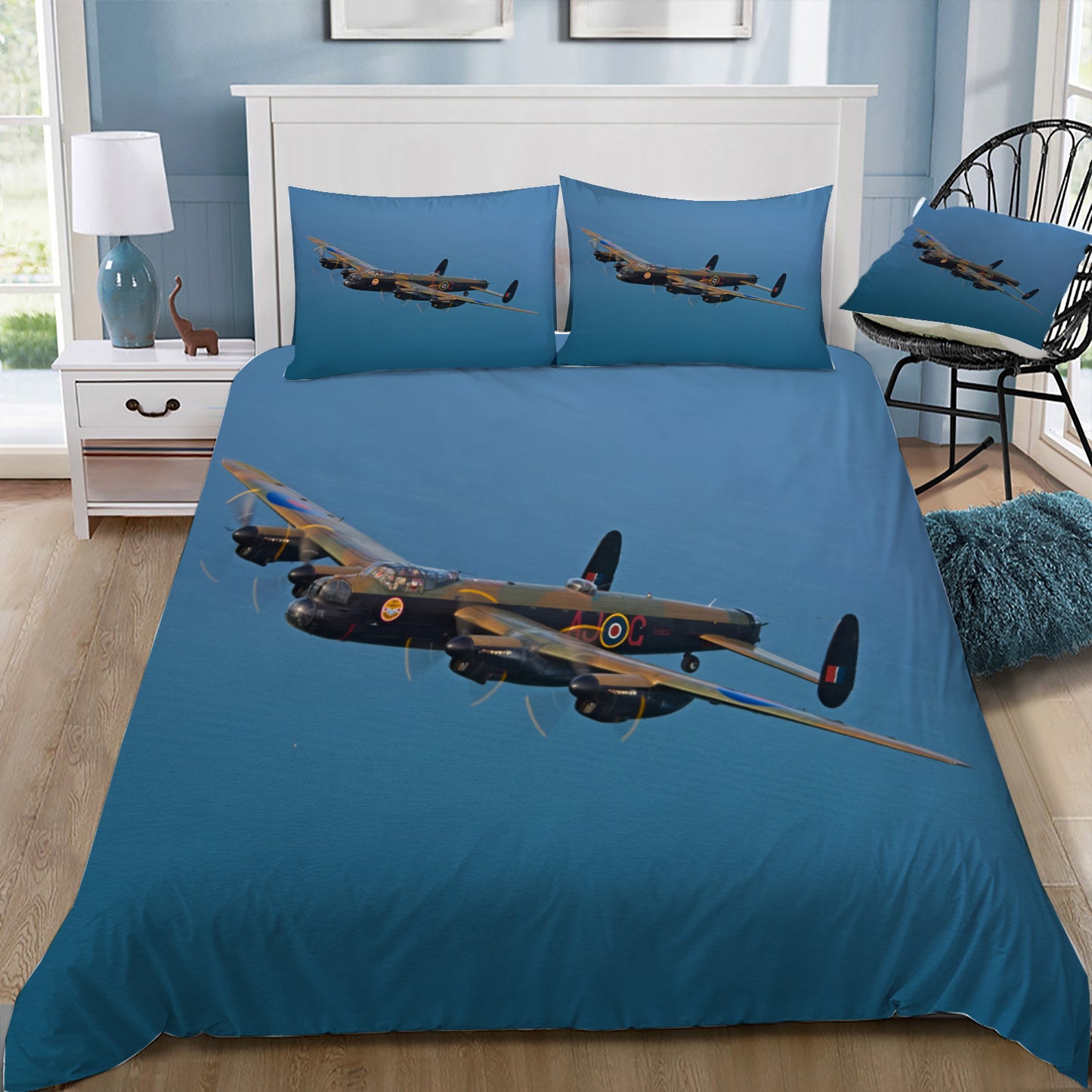 Avro Lancaster in Flight Doona / Duvet Cover and 2 Pillow Slips