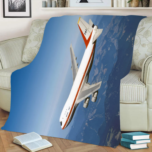 Boeing Livery 747-100 Fleece Throw Blanket