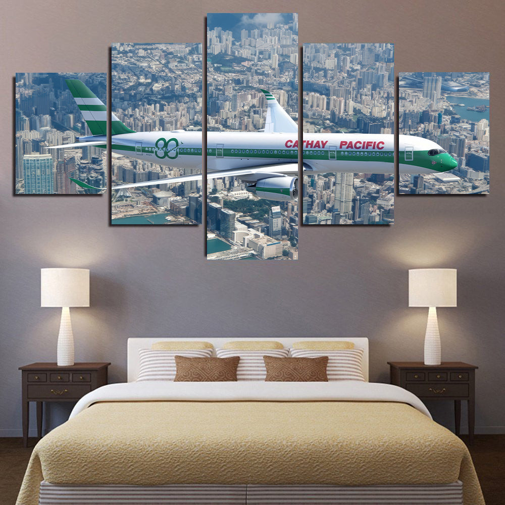 Cathay Pacific A350 Cabbage Livery 80th Anniversary 2 Canvas Prints