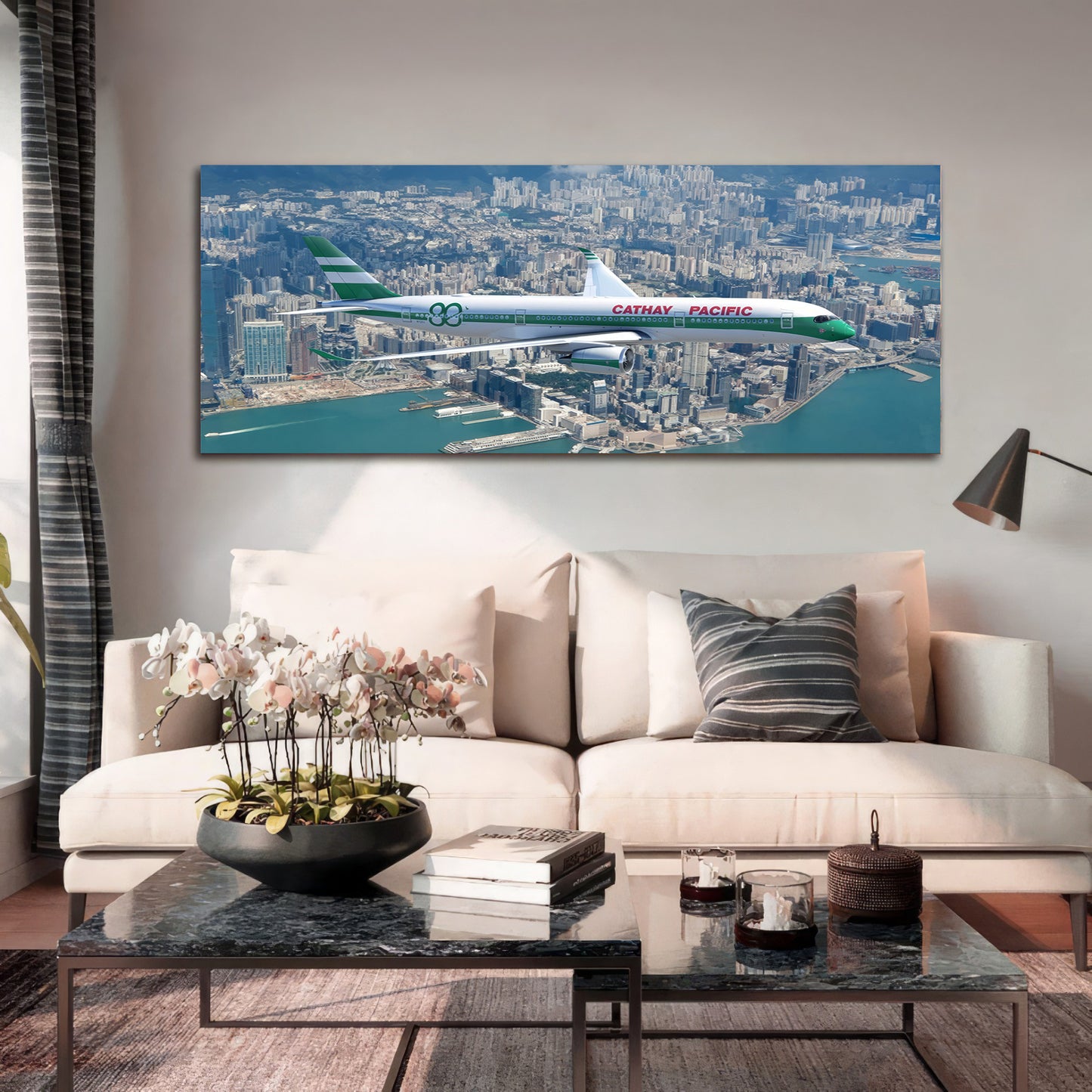 Cathay Pacific A350 Cabbage Livery 80th Anniversary 2 Canvas Prints
