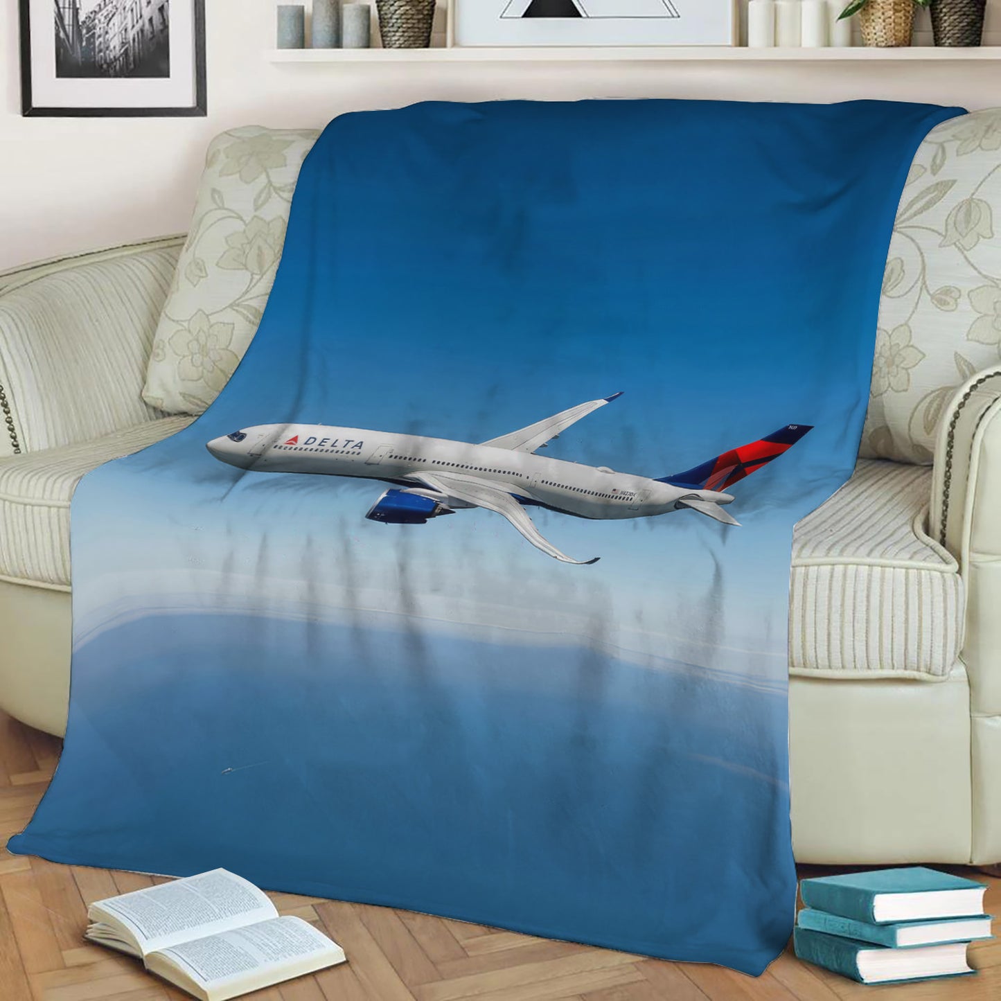 Delta Airlines Airbus A330-900 Fleece Throw Blanket