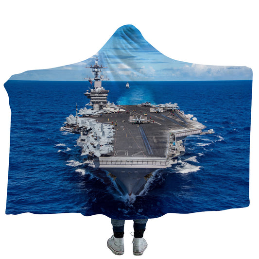 USS Carl Vinson Aircraft Carrier Hooded Blanket