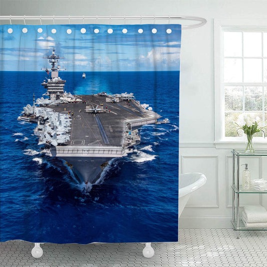 USS Carl Vinson Aircraft Carrier Shower Curtain