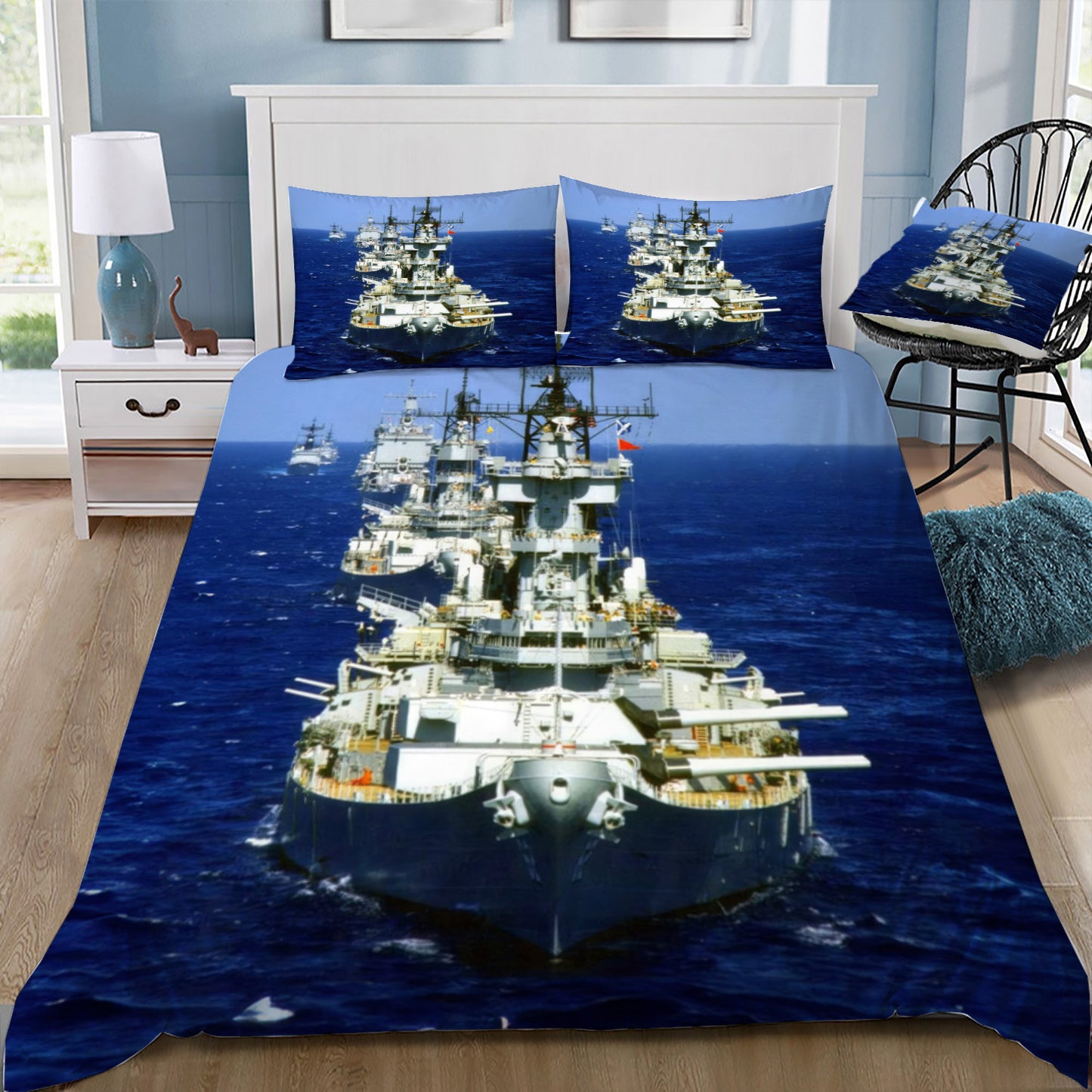 USN Battleships in Convoy Doona / Duvet Cover and 2 Pillow Slips