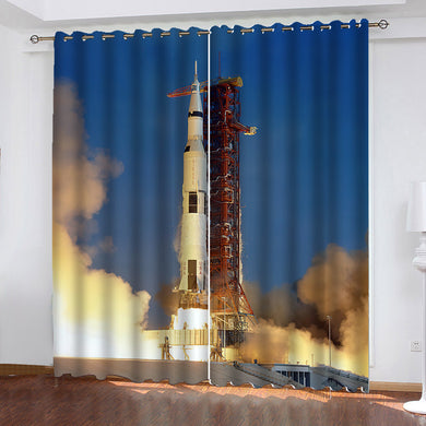 Apollo Moon Mission Lift Off Window Curtains
