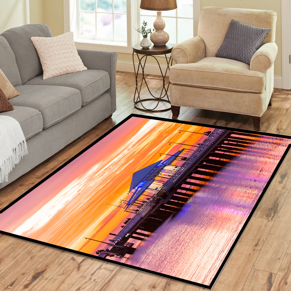 Shorncliffe Pier Early Morning Sun Rectangle Rug