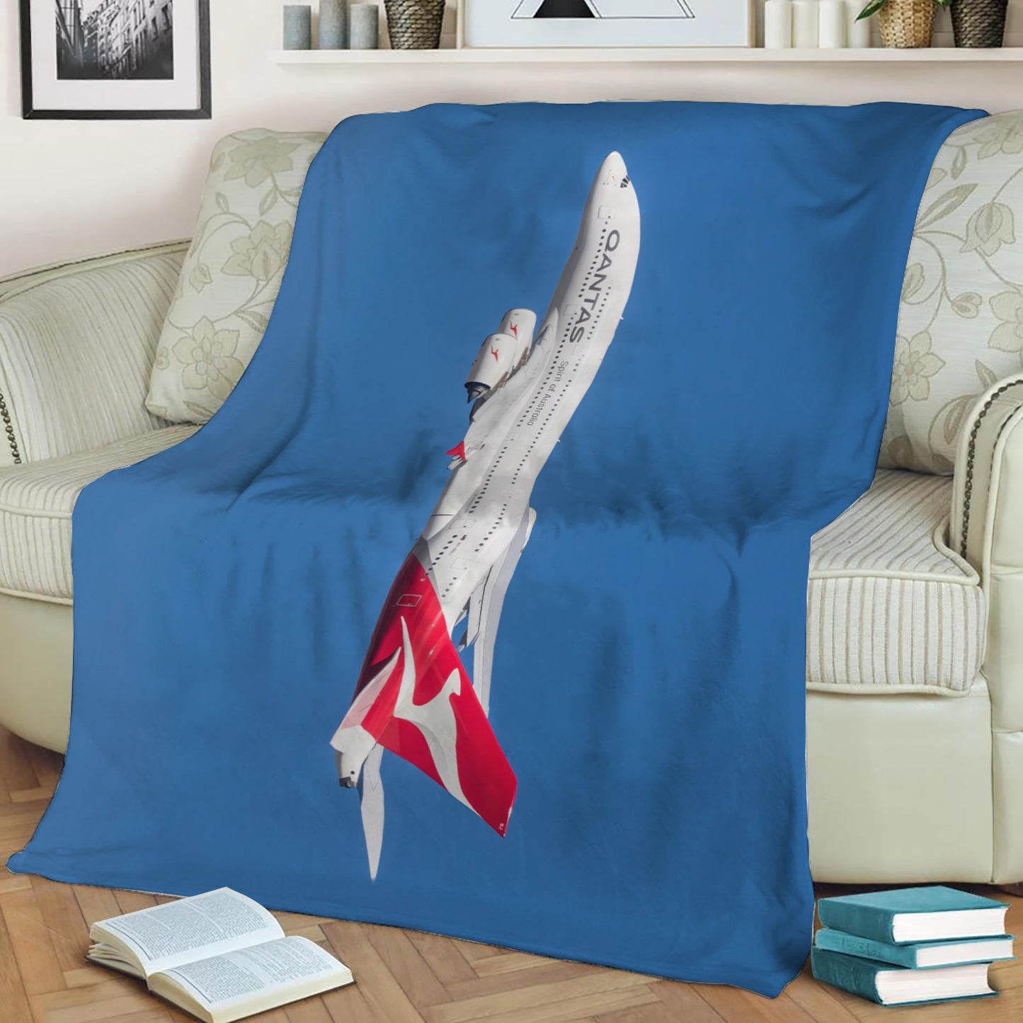 Qantas Airbus A380 Fleece Throw Blanket