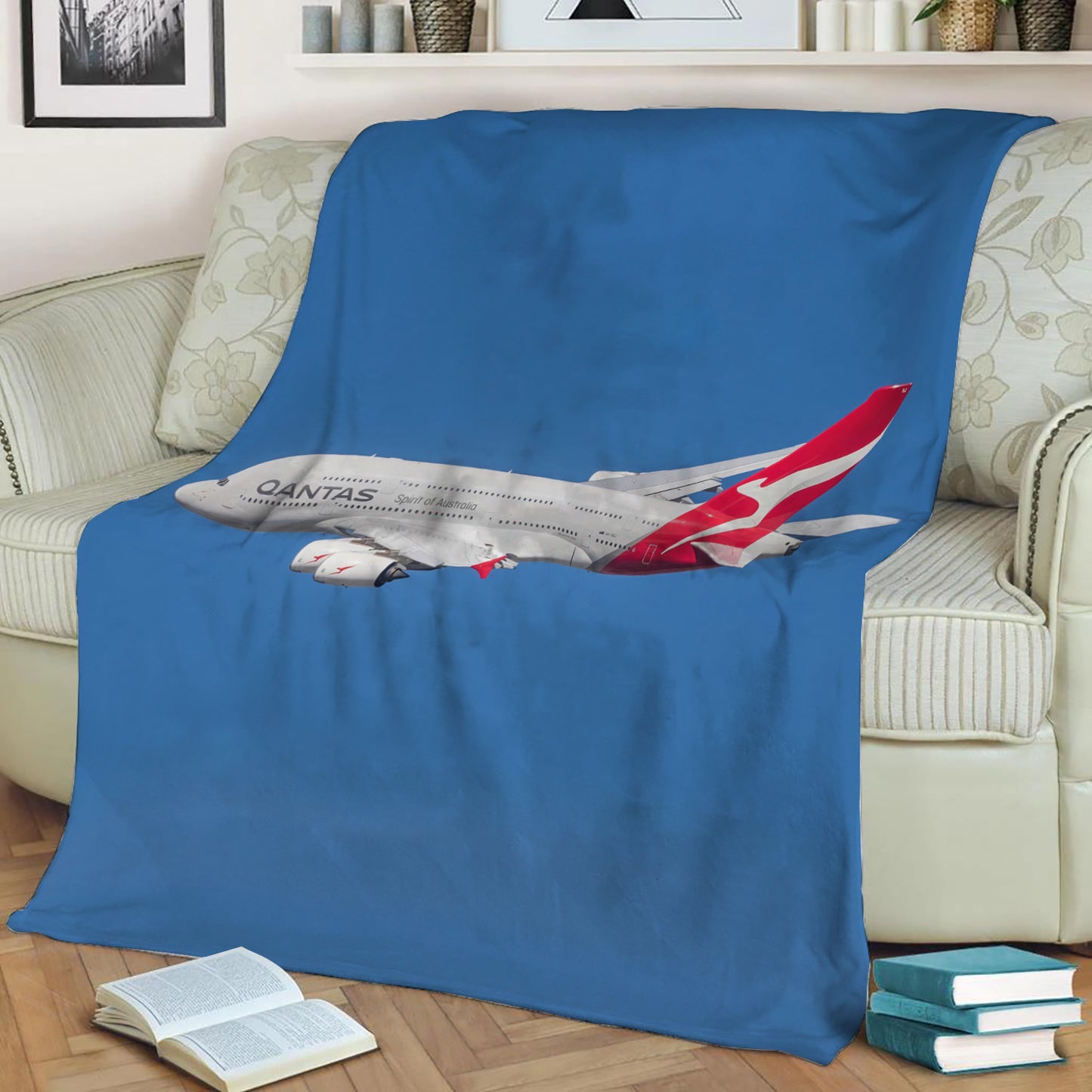 Qantas Airbus A380 Fleece Throw Blanket