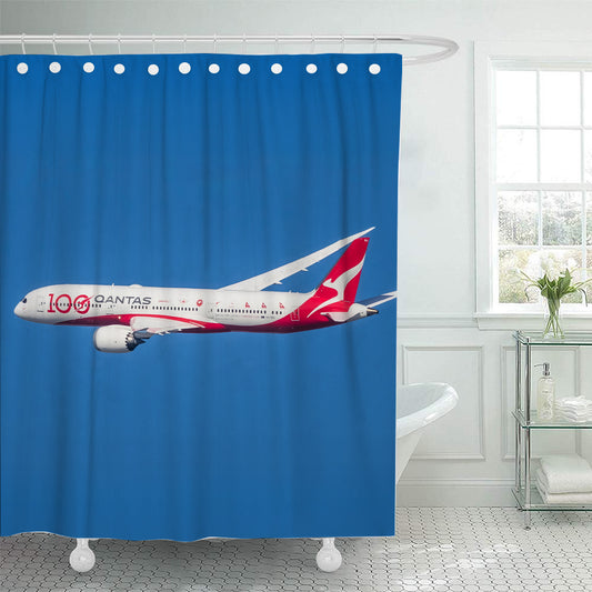 Qantas Boeing 787-9 VH-ZNJ 100 Years Dreamliner Shower Curtain