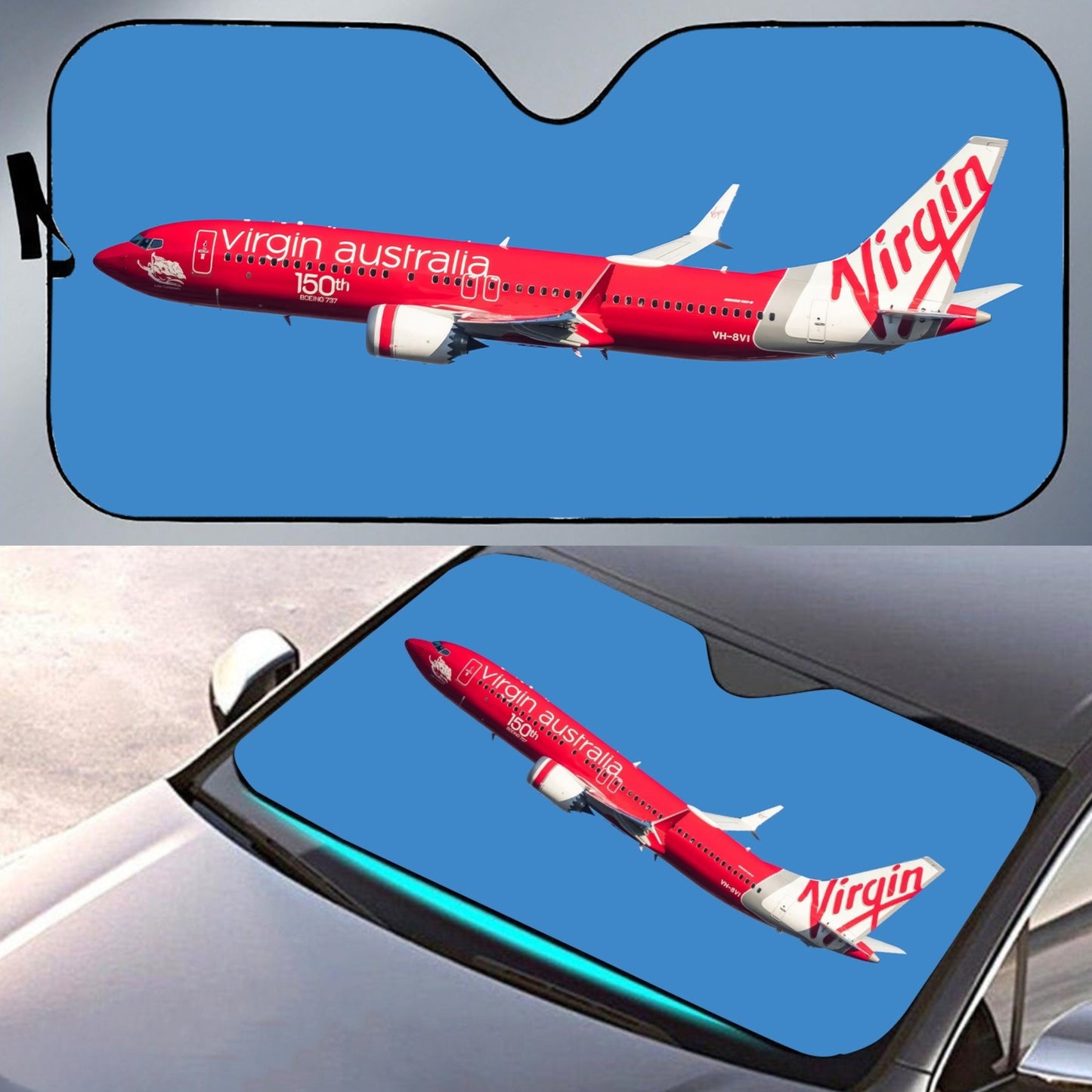Virgin Australia Boeing 737 150th 737 Windscreen Sunshade For Cars & Trucks