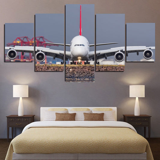 Qantas a380 Head On Canvas Prints