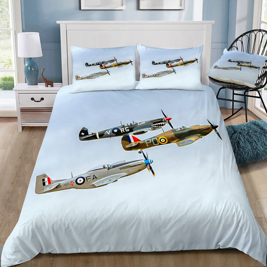 Spitfire, Hurricane & P-51 Doona / Duvet Cover and 2 Pillow Slips