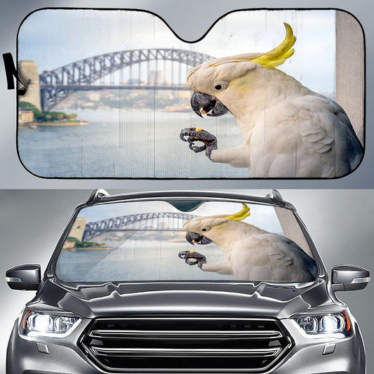 Sulphur Crested Cockatoo Windscreen Sunshade For Cars & Trucks